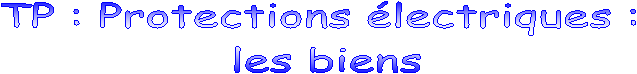 TP : Protections lectriques :
 les biens

